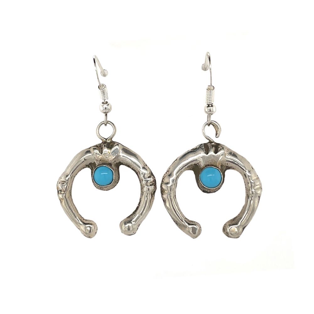 SILVER NAJA TURQUOISE EARRINGS NAVAJO - TONYA YAZZIE