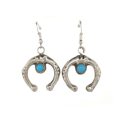 SILVER NAJA TURQUOISE EARRINGS NAVAJO - TONYA YAZZIE