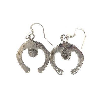 SILVER NAJA TURQUOISE EARRINGS NAVAJO - TONYA YAZZIE