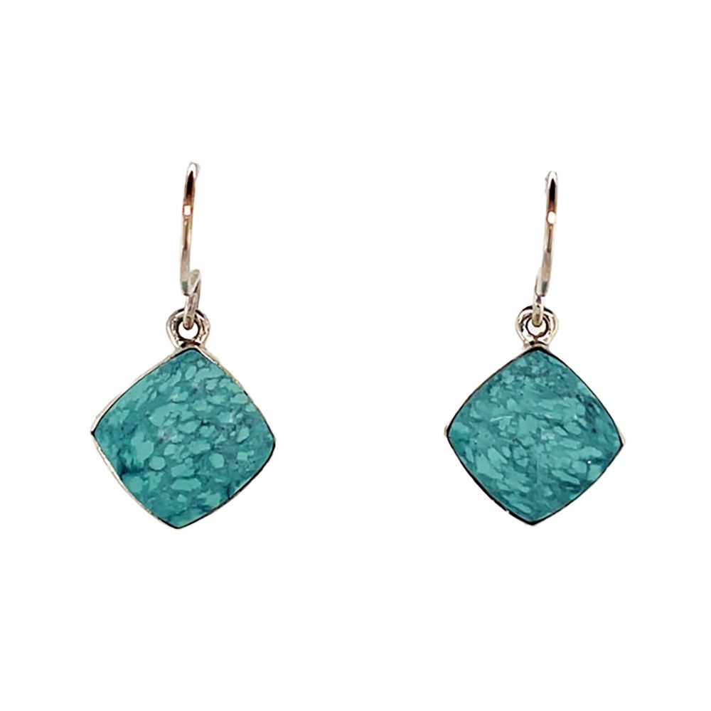 SILVER TURQUOISE EARRINGS NAVAJO - CATHIE WEBSTER