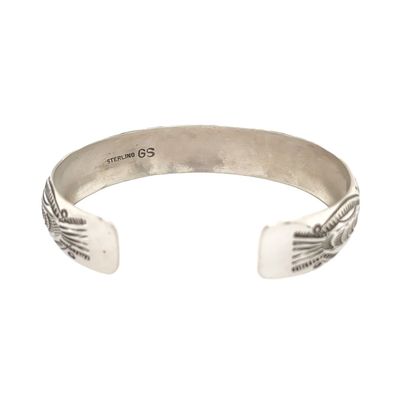 SILVER CORAL CUFF BRACELET NAVAJO - GRACE SILVER