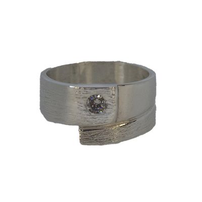 SILVER CZ WRAP RING-9.5
