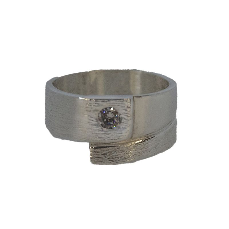 SILVER CZ WRAP RING-9.5