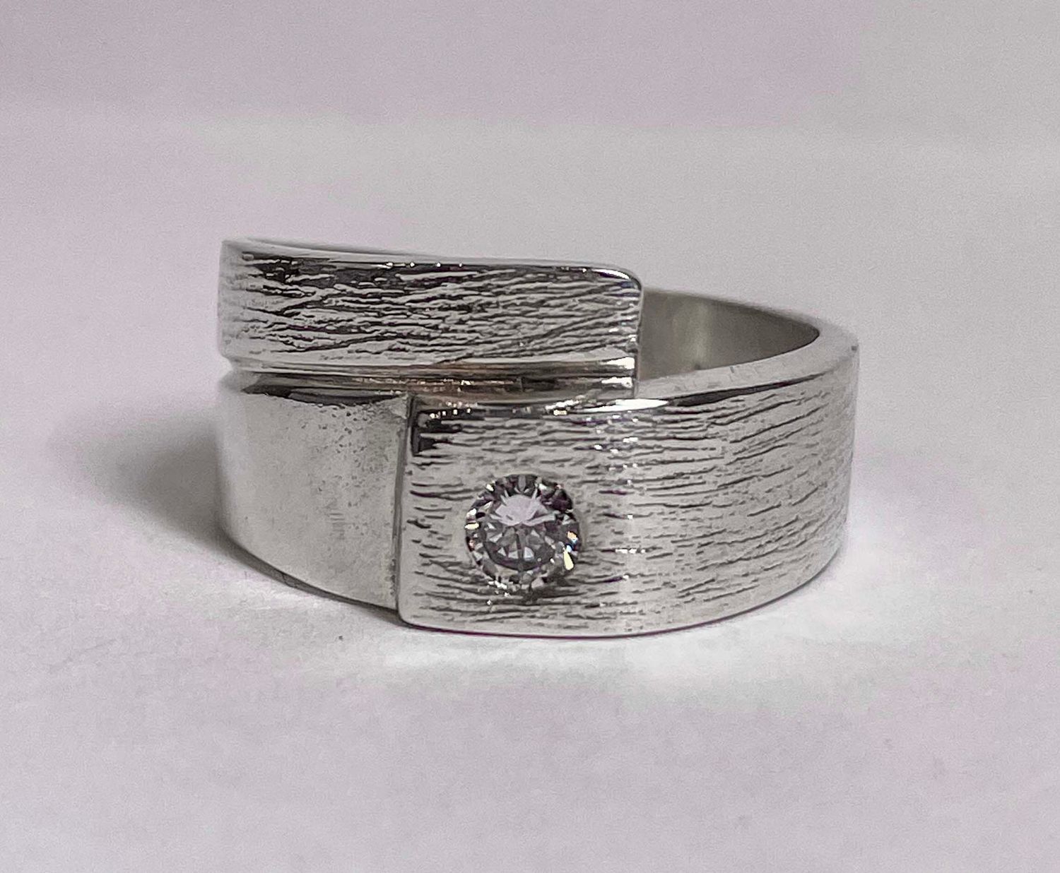 SILVER CZ WRAP RING-9.5