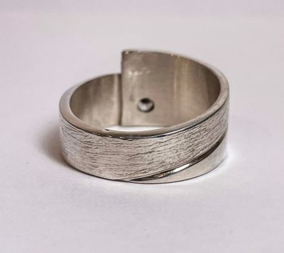 SILVER CZ WRAP RING-9.5