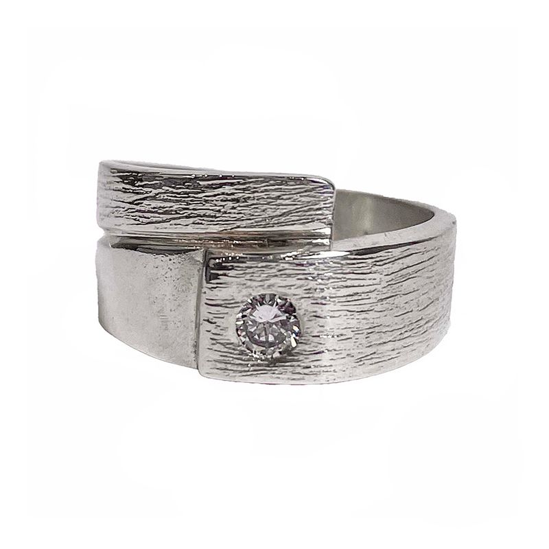 SILVER CZ WRAP RING-9.5