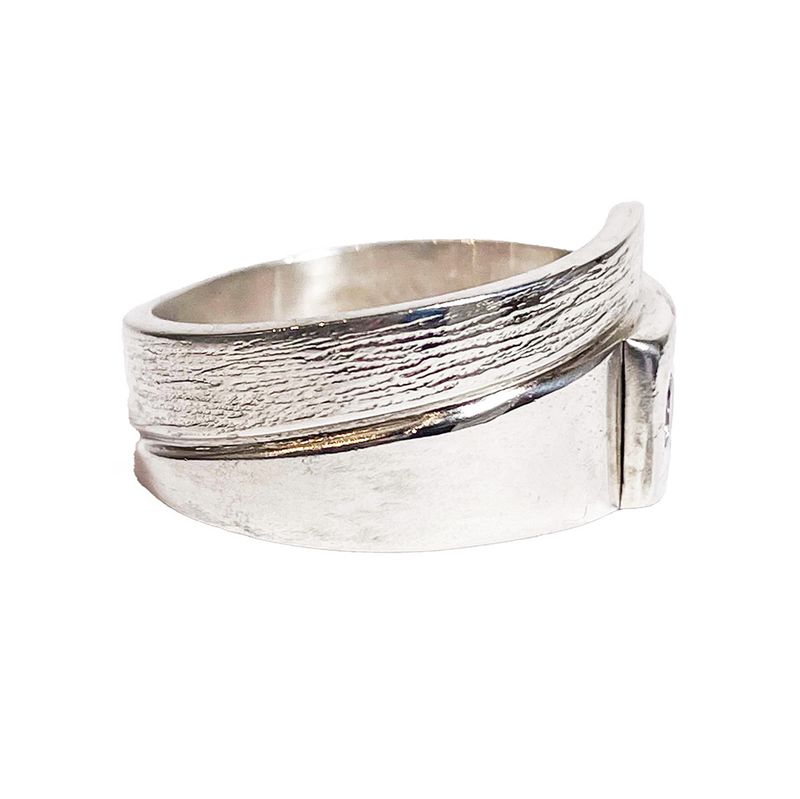 SILVER CZ WRAP RING-9.5