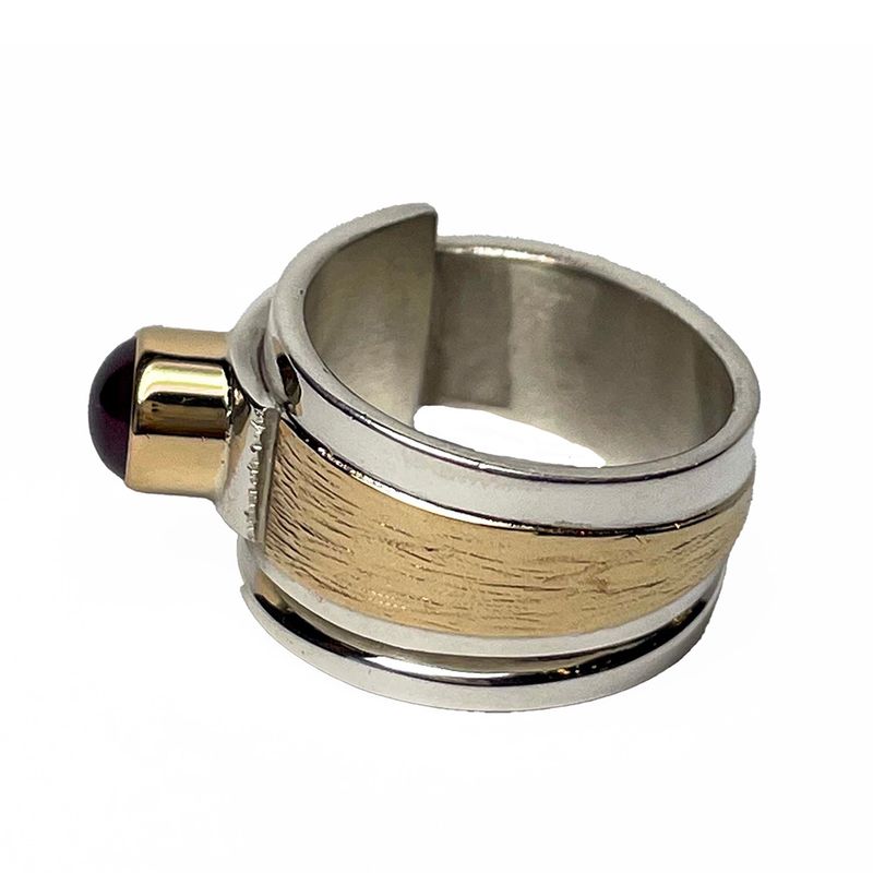 **SILVER/GOLD SAPPHIRE WRAP RING-6.5