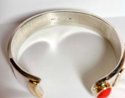 SS/14KT BRACELET W/CORAL