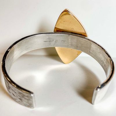 SS/14KT BRACELET W/GASPITE &amp; GARNET