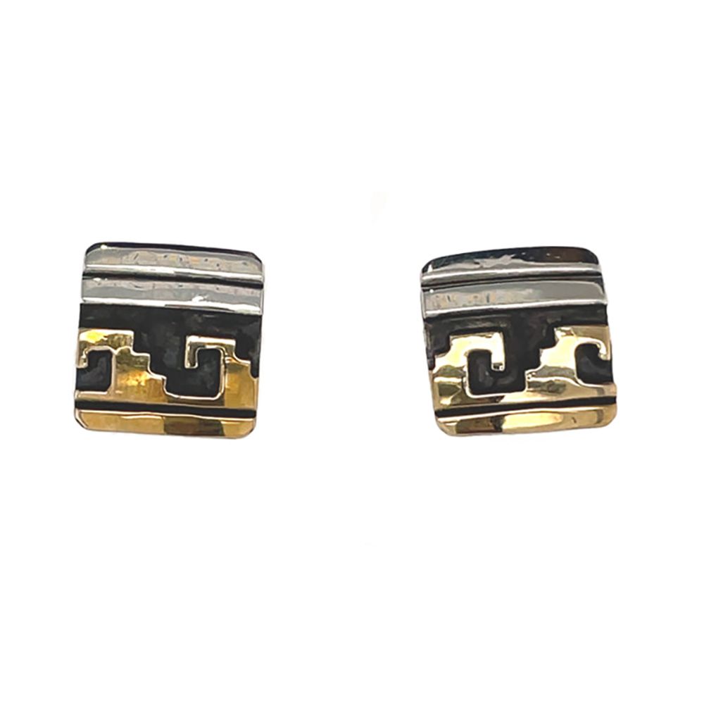 SILVER/GOLD FILLED EARRINGS NAVAJO - T&amp;R SINGER