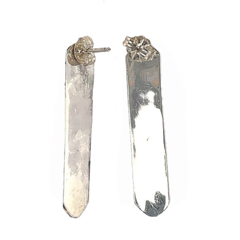 SILVER TURQUOISE STICK EARRINGS ZUNI-JOANNE CHEAMA