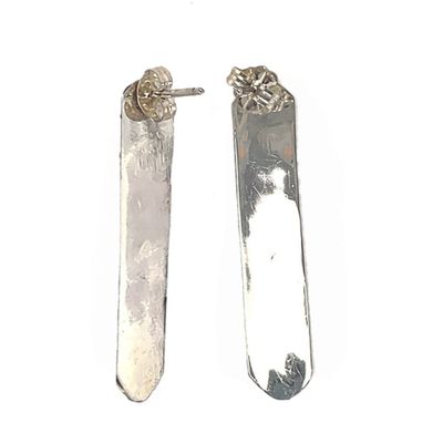 SILVER TURQUOISE STICK EARRINGS ZUNI-JOANNE CHEAMA