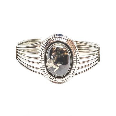 SILVER PYRITE CUFF BRACELET NAVAJO - RB