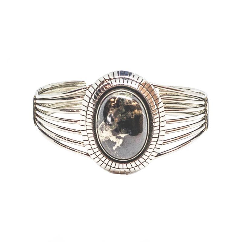 SILVER PYRITE CUFF BRACELET NAVAJO - RB