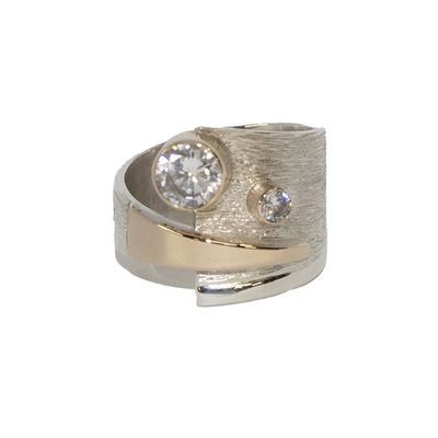 SILVER/14K CZ  WRAP RING-12