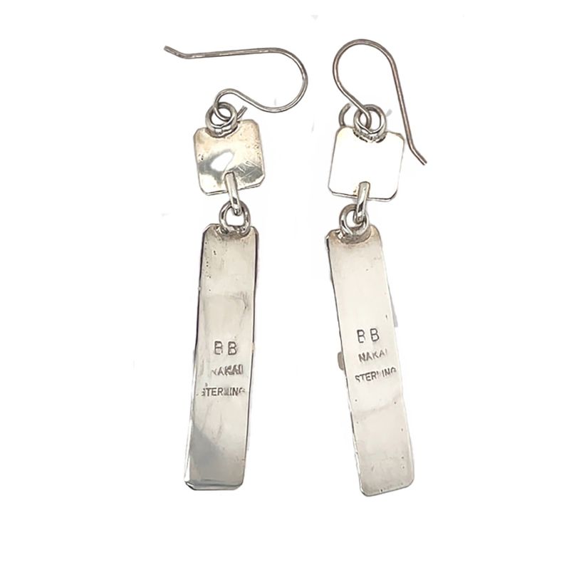 SILVER CORAL EARRINGS NAVAJO - BB &amp; NAKAI