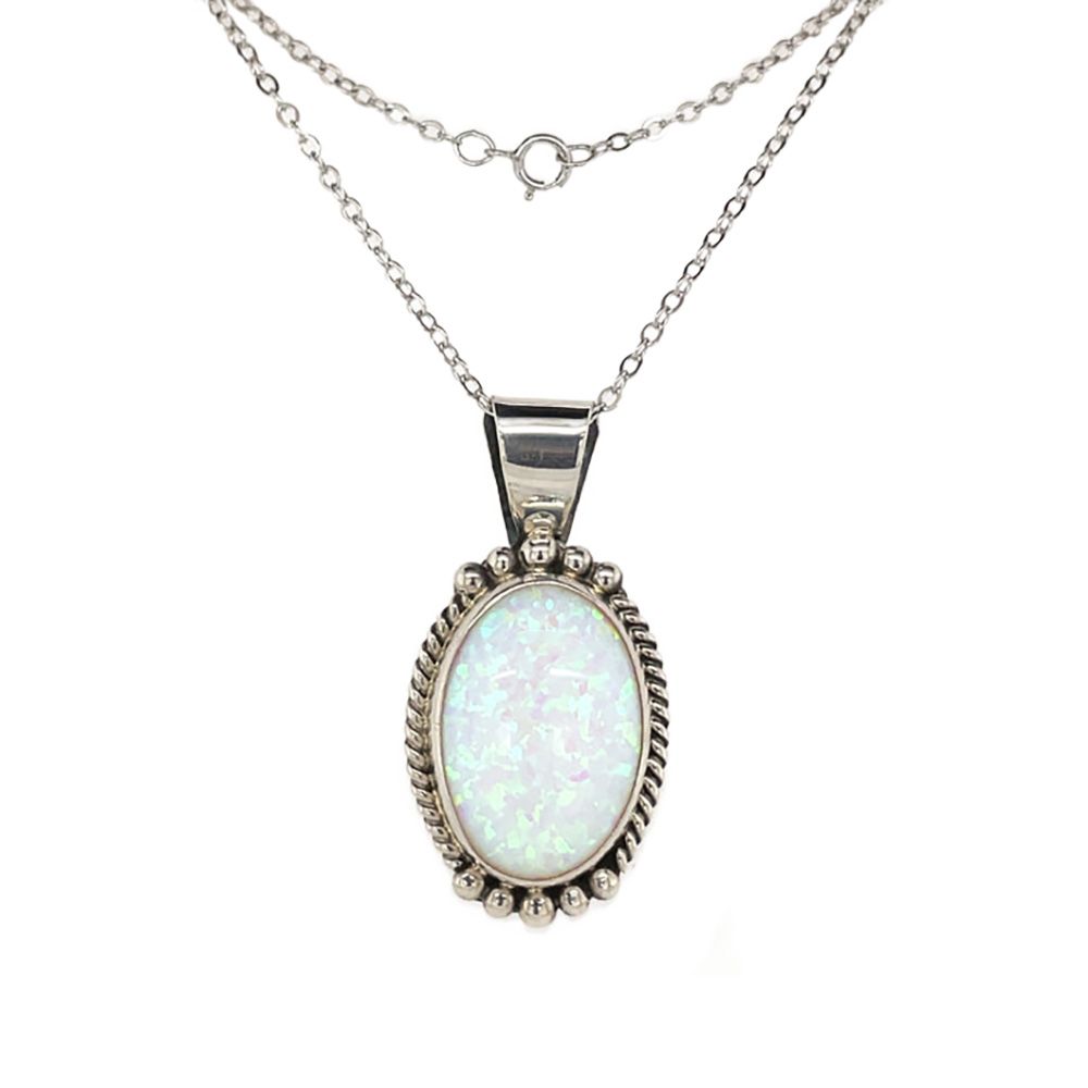 SILVER OPAL PENDANT NAVAJO-JAN MARIANO