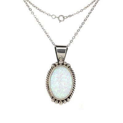 SILVER OPAL PENDANT NAVAJO-JAN MARIANO