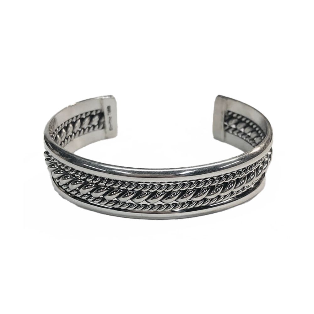 SILVER CUFF BRACELET NAVAJO - E. TAHE