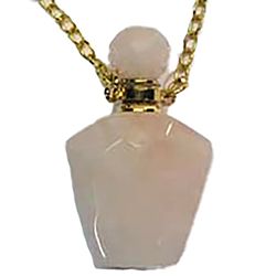 GOLD STAINLESS ROSE QUARTZ NECKLACE