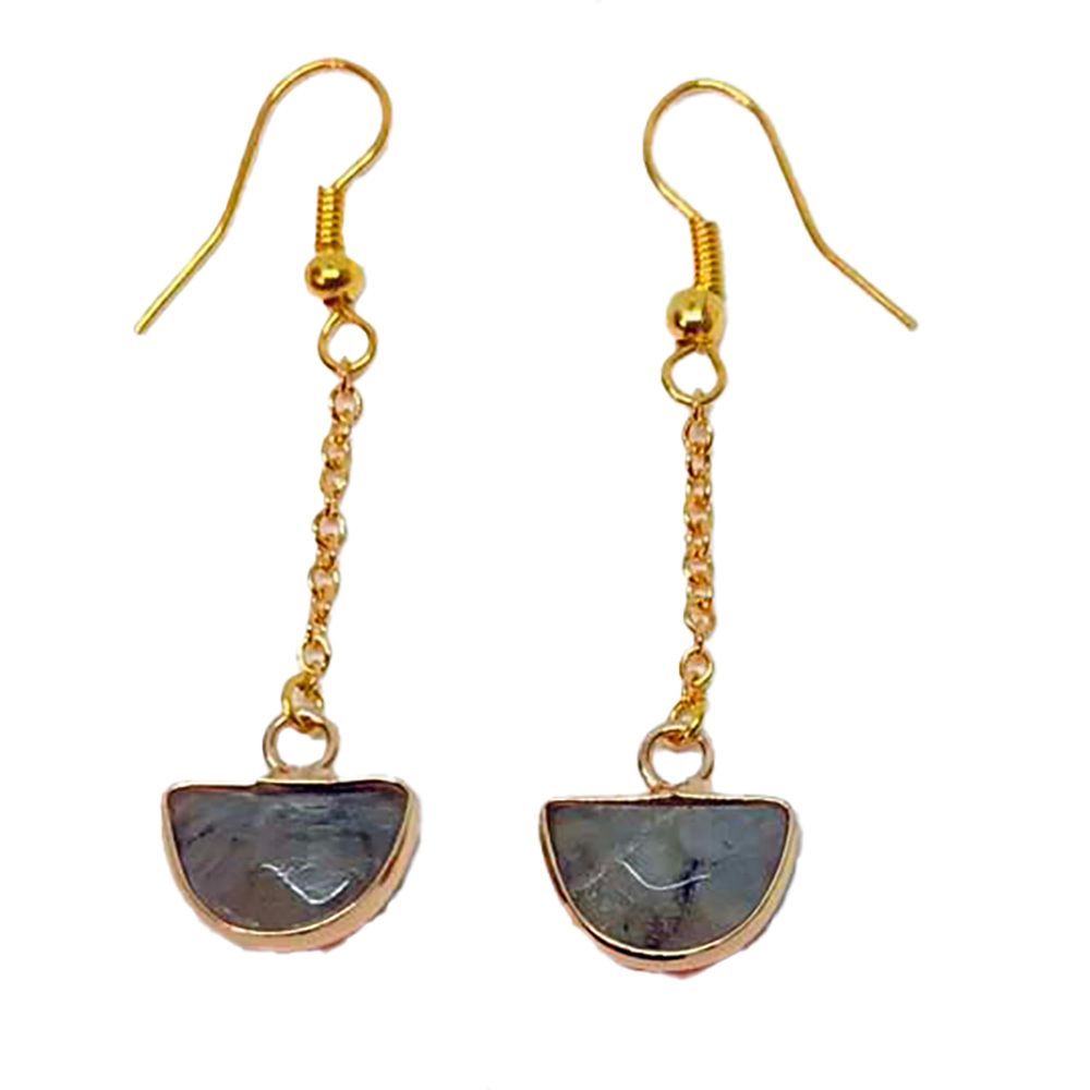 BRASS LABRADORITE EARRINGS KAE021