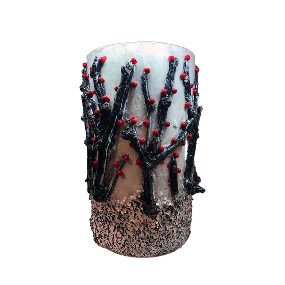 "RED TOUCH" Mixed Media Vase