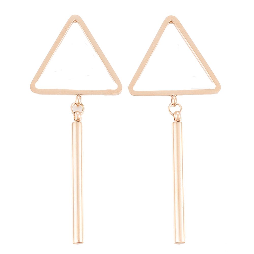 ROSE STAINLESS TRIANGLE &amp; TINE EARRINGS