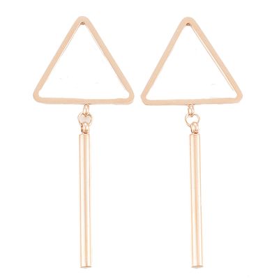 ROSE STAINLESS TRIANGLE &amp; TINE EARRINGS