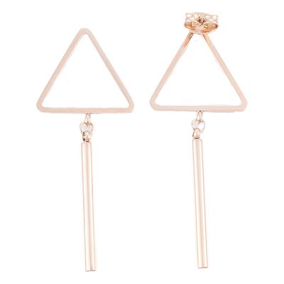 ROSE STAINLESS TRIANGLE &amp; TINE EARRINGS