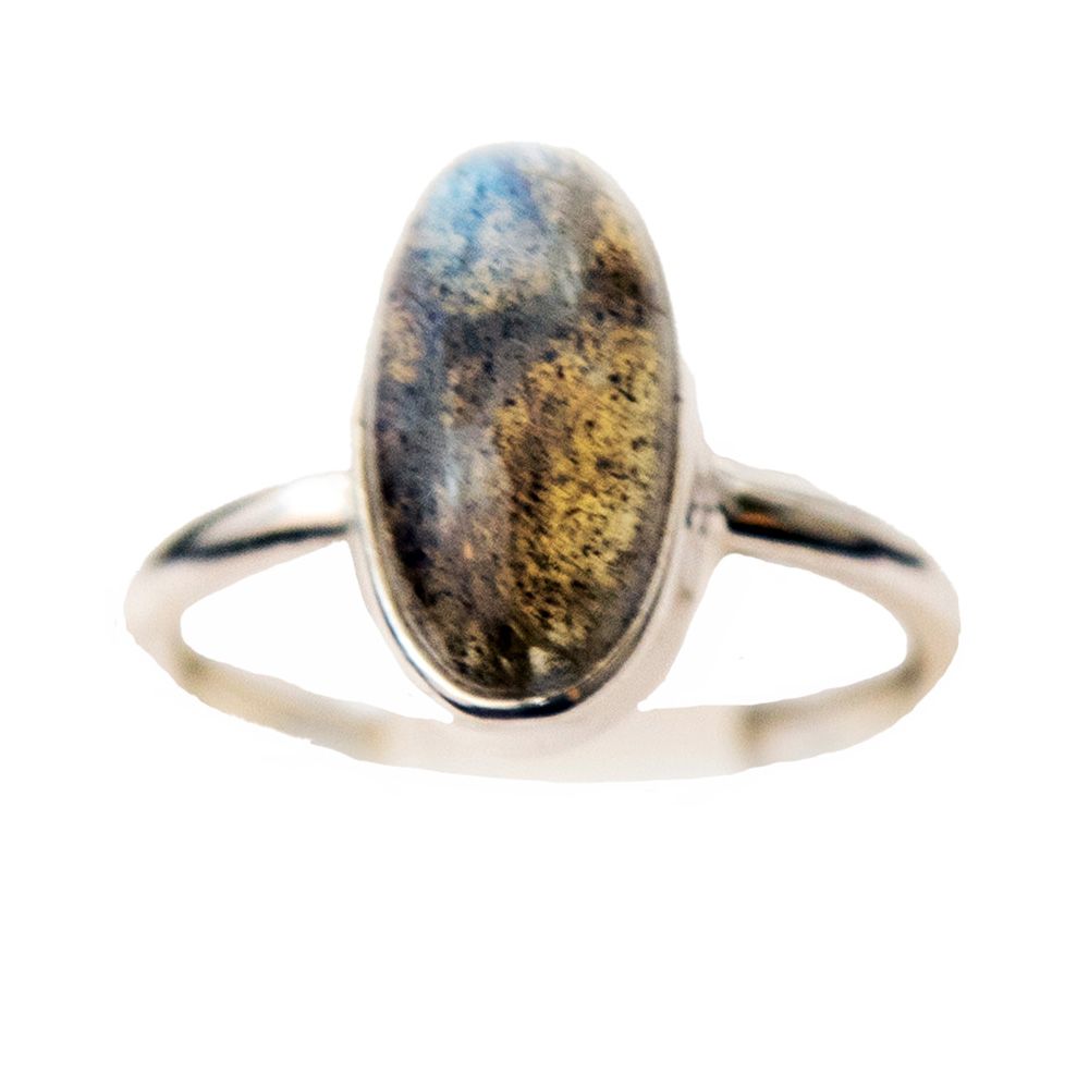 SILVER LABRADORITE RING ASR62-9