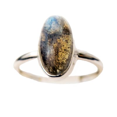 SILVER LABRADORITE RING ASR62-9