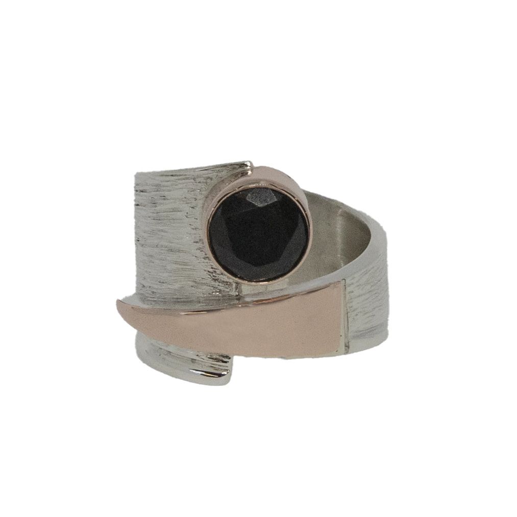 SILVER/14K TOURMALINE WRAP RING-6.5