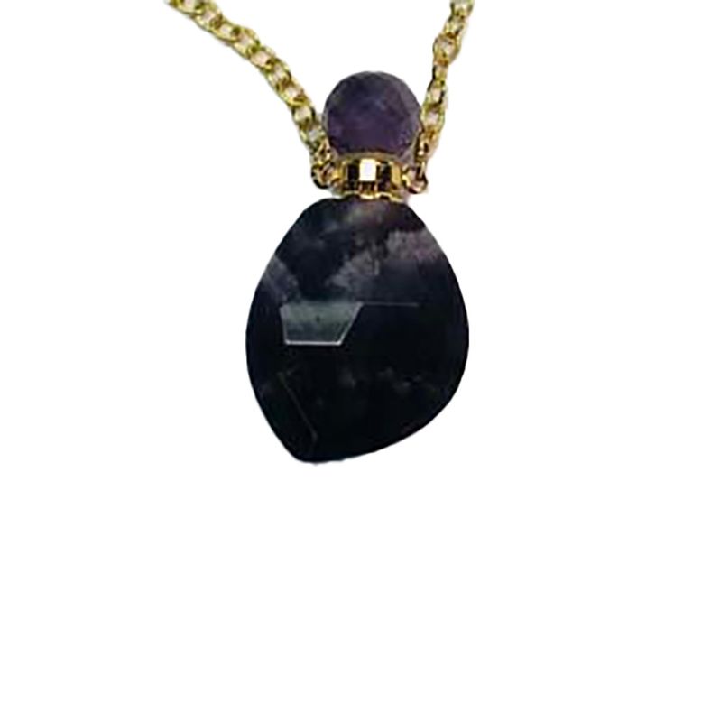 GOLD STAINLESS AMETHYST NECKLACE
