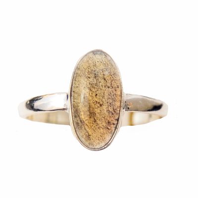 SILVER LABRADORITE RING ASR62-6.5