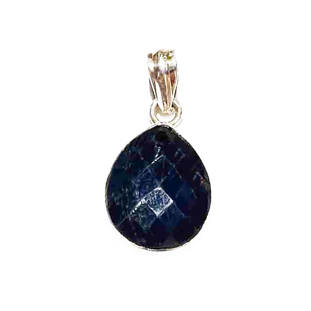 SILVER TEARDROP SAPPHIRE PENDANT