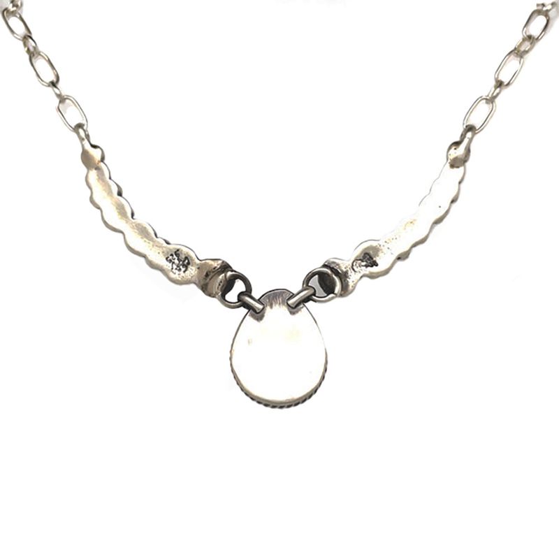 SILVER TURQUOISE NECKLACE NAVAJO - KIM ENRICO