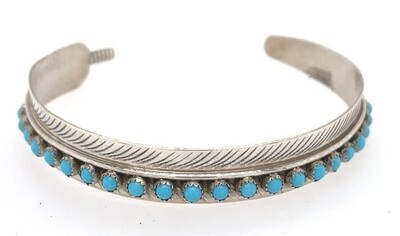 SILVER FEATHER CUFF BRACELET NAVAJO - AARON DAVIS