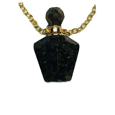 GOLD STAINLESS LABRADORITE NECKLACE