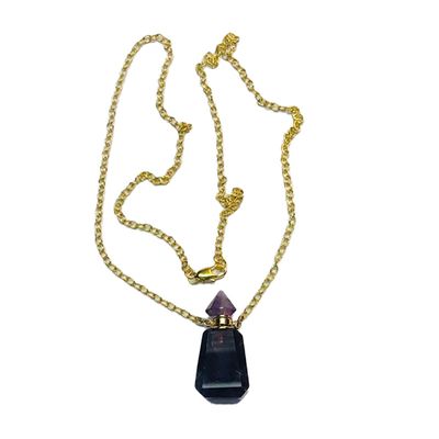 GOLD STAINLESS AMETHYST NECKLACE