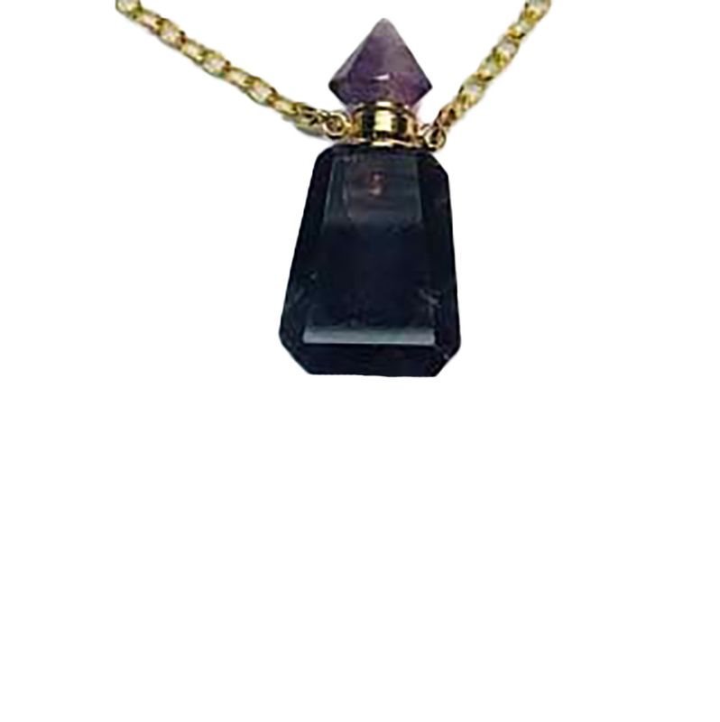 GOLD STAINLESS AMETHYST NECKLACE
