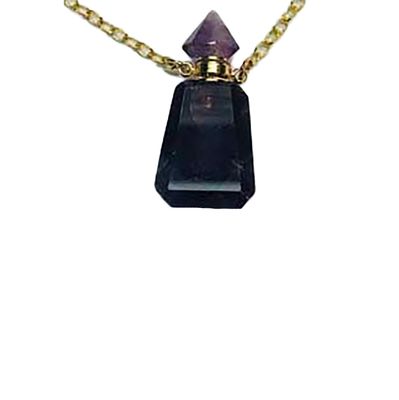GOLD STAINLESS AMETHYST NECKLACE