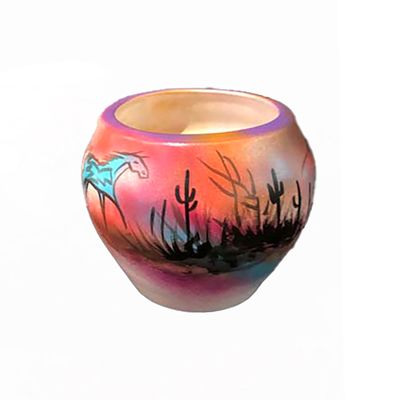 "SW GATHERING" Painted Pottery 6x7