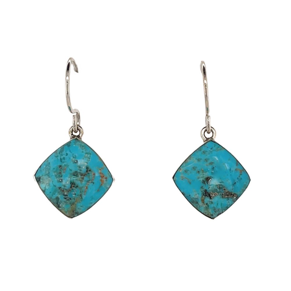 SILVER TURQUOISE EARRINGS NAVAJO - CATHIE WEBSTER