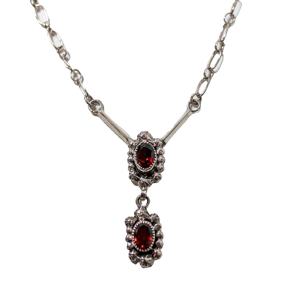 SILVER GARNET NECKLACE NAVAJO - SADIE JIM
