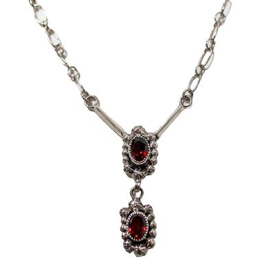 SILVER GARNET NECKLACE NAVAJO - SADIE JIM