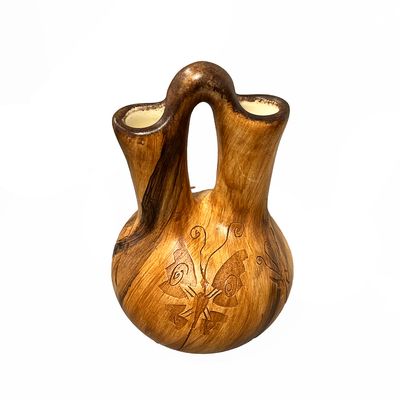 "SM TALL WEDDING VASE" Petroglyph Pottery 7"x4"