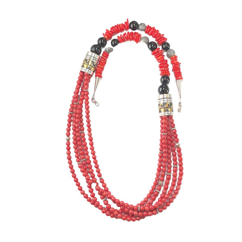 SILVER GOLD-FILLED NECKLACE NAVAJO - T&amp;R SINGER