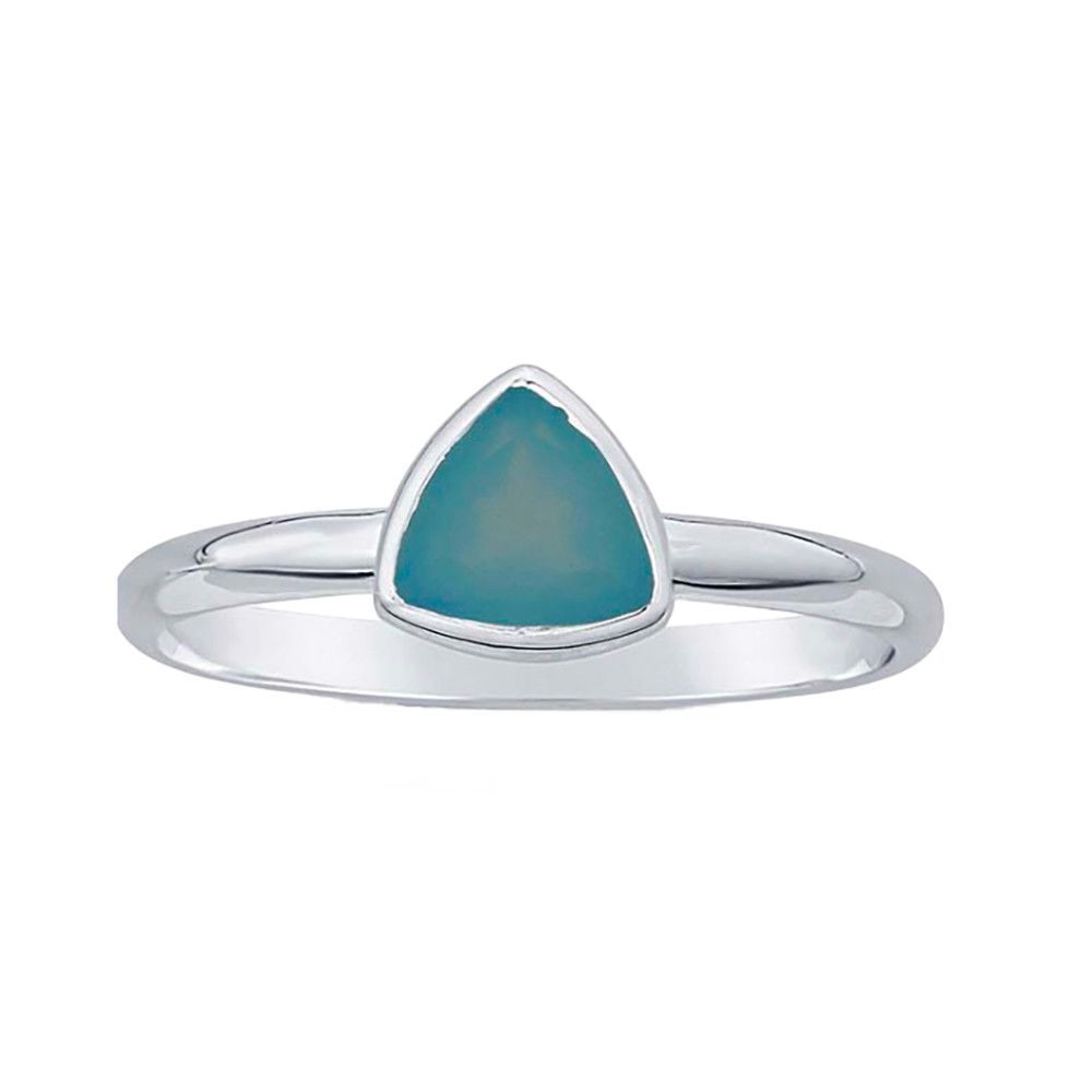 SILVER TRI CHALCEDONY RING - 8