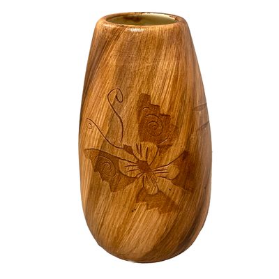 "FLORA VASE" Petroglyph Pottery 6"x3"